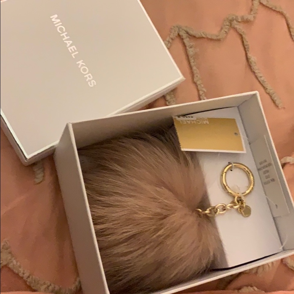 New Michael Kors Pom pom keychain/purse accessory